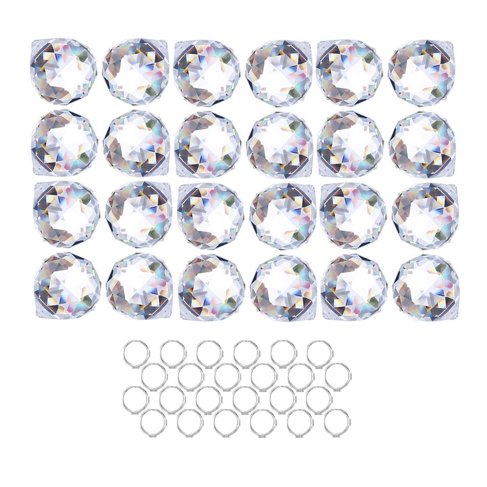 Crystalsuncatcher 24pcs Clear Crystal Ball Prism Suncatcher Rainbow Pendants …