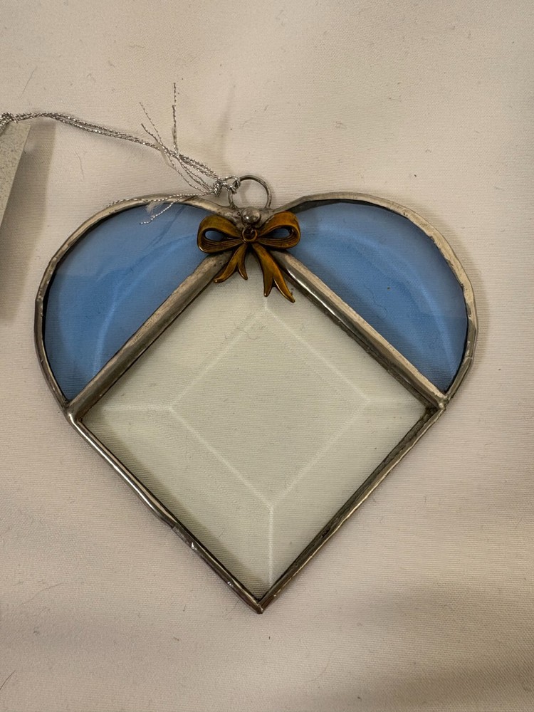 Artisan Made Stained Glass Heart Shaped Sun Catchers Brand New