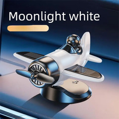 Solar Powered Rotating Airplane Car Dashboard Ornament 360° Auto Spin Decor Airp