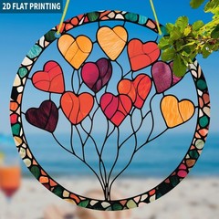 Valentine Themed Heart Tree Acrylic Suncatcher Holiday Home Decorative Accent