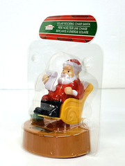 GREENBRIER CHRISTMAS SOLAR POWERED DANCING ROCKING CHAIR SANTA CHECKING HIS LIST