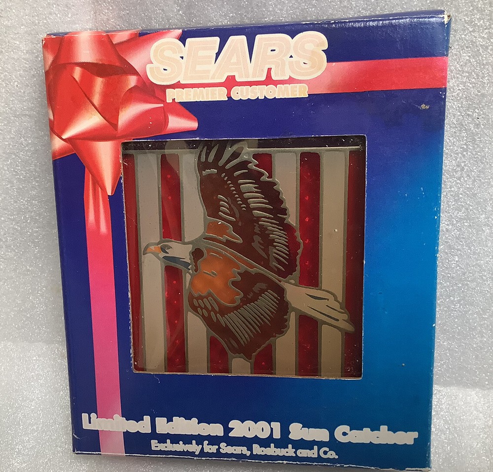 Sears 2001 Patriotic Sun Catcher Eagle Flag Land of The Free