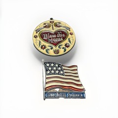 1980s Sun Catchers Dutch “Bless This House” & “God Bless America” Vintage