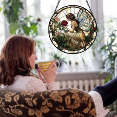 Stained Glass Butterfly Flower Suncatcher for Home Decor & Garden Gifts