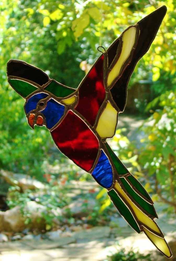 Rainbow Lorikeet Australian Stained Glass Handmade Suncatcher Bird Lovers Gift