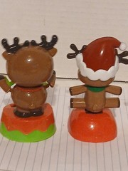 4 Christmas Solar Powered Figuarines Snowman, Elfs,reindeers