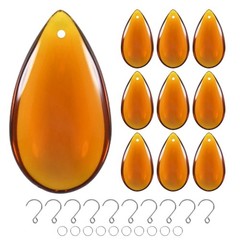 10PCS Crystal Teardrop Prisms, 20.5mm/0.81″ Pendant Hanging [Brown]