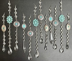 Suncatcher * Crystals * Faux Turquoise & Silver * 9″ – 12″