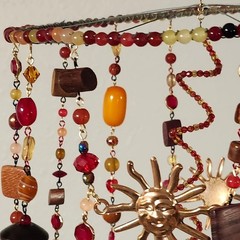 Fire Sun Colorful Beaded Sun Mobile Suncatcher Handmade Spinner
