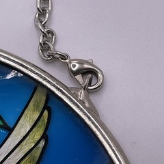 Vintage Amia Stained Glass Hummingbird 3.5” Window Sun Catcher Hanging Flowers