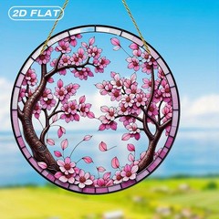 Stained Glass Style Cherry Blossom Acrylic Suncatcher Nature Decoration Gift