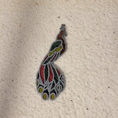 Peacock Suncatcher Window Hanging Faux Stained Glass Multicolor Bird 7 Inch