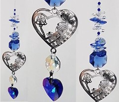 Silver Butterfly Heart Crystal Suncatcher gift, suncatchers made in Australia