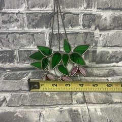 New England Rustics Stained Glass Basket Planter With Ladybugs Suncatcher
