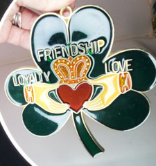 Celtic Suncatcher Friendship Loyalty Love Shamrock Crown Heart Gift
