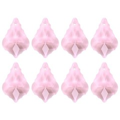 8PCS Crystal Maple Leaf Prisms, 38mm/1.5″ Pendant Hanging [Pink]