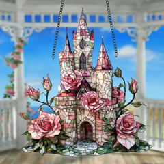 SUNCATCHER-Enchanting Fairytale Castle Acrylic8″x7″ – Perfect for Windows