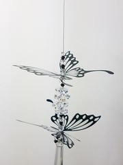 Butterfly crystal suncatcher gift, black & clear prisms Handmade in Australia