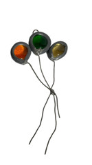 2 Vintage Leaded Stained Glass Hanging Balloons Suncatchers Multicolor