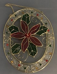 Christmas Poinsetta Suncatcher 9” X 7”