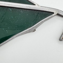Vtg Lead & Stained Glass Sailboat Window Ornament Sun Catcher Nautical Beach