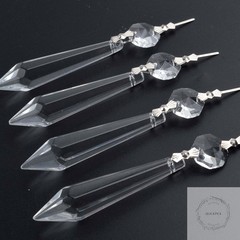 20 Pieces Clear Chandelier Crystals, 63mm Replacement Crystal Icicle Prisms Pend