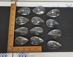 ASFOUR Crystal SUN CATCHERS / Chandelier PRISMS (12) Glass 2.5″ Inch Pear-Shaped