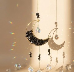 Crystal Moon Hanging Suncatchers – 18″ BLACK