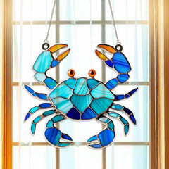 Blue Crab Acrylic Suncatcher Unique Coastal Window Gift Decor