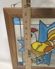Vintage Faux Stain glass Sun Catcher Rooster