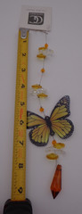 Yellow Crystal Accent Translucent Butterfly Prism Suncatcher