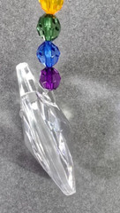 Heart Clear Acrylic Crystal Rainbow Expressions Beaded Suncatcher Car Charm Ganz
