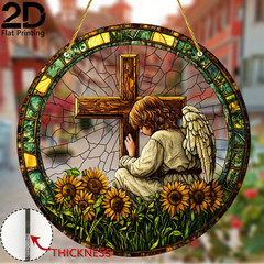 Colorful Acrylic 2D Cross Suncatcher Great Gift Mom Grandmom Lost Loved One 8″