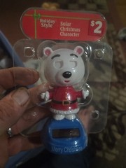 Solar Power Bobble Head Dancing Polar Bear White