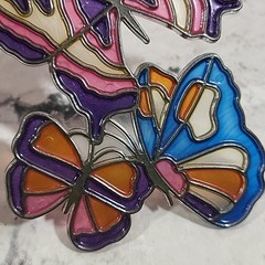 Vintage 70s Butterfly Window Hanger Suncatcher Plastic Hippie Fairycore Decor
