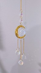 Crystal Suncatcher Rainbow Maker Prism Home Decor Celestial Crescent Moon 18″
