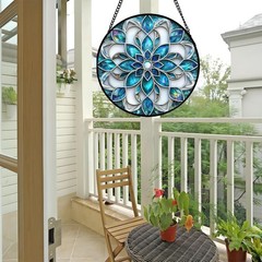 Josumaly Stained Glass – Abstract Flowers For Door Terrace Garden