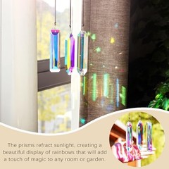 3PCS Crystal Suncatcher Prism for Window,120mm/5” Rectangle AB Rectangular