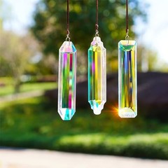 3PCS Crystal Suncatcher Prism for Window,120mm/5” Rectangle AB Rectangular