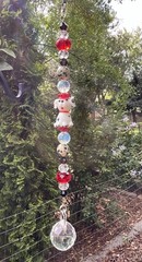 Handmade LampWork Glass Dalmatian Dog Small Beaded Sun Catcher
