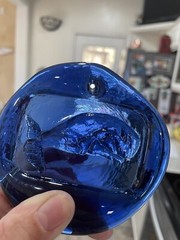 Cobalt Blue Recycled Art Glass Whale Sun-catcher 3.75”