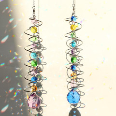 Sun Catchers, 2Pcs Gazing Ball Spiral Tail Wind Spinners Crystal Suncatcher Pris