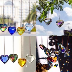 Heart Sun Catcher Rainbow Crystal Ornaments For Wedding and Car Hanging Decors
