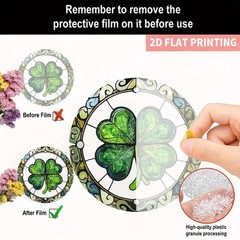 Vibrant Acrylic Suncatcher Four Leaf Clover St. Patrick’s Day Irish Window Decor