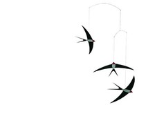 3 Swallow Hanging Mobile – 20 Inches – Premium-Grade Cardstock – Handmade in Den