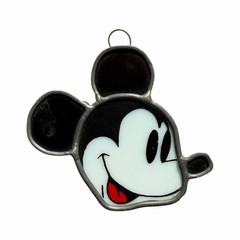 Vintage Mickey Mouse Stained Glass Sun Catcher Disney Home Disneyana