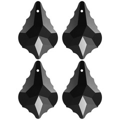 4PCS Crystal Maple Leaf Prisms, 38mm/1.5″ Pendant Hanging [Black]