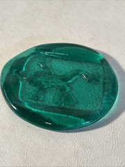 Blenko Sun Catcher Green With A Turtle