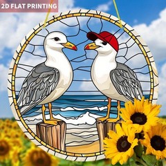 Coastal Seagull Acrylic Suncatcher Beach Vibe Garden Patio Living Room Decor