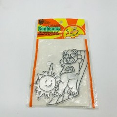Vintage Kelly Crafts Paint & Hang Sunbeams Stained Glass Sun Catcher Care Bear